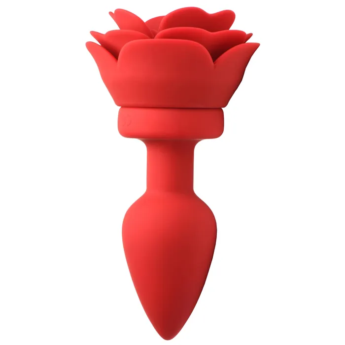 28X Silicone Vibrating Rose Anal Plug with Remote | Booty Sparks Male Sex Toys