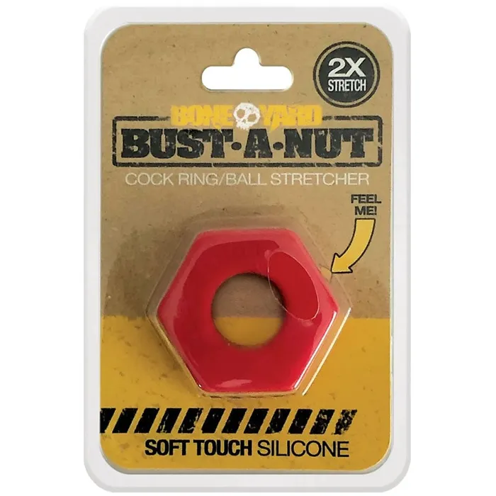 C1 Releasing Male Sex Toys Boneyard Bust a Nut Cock Ring Red Red Cock Ring