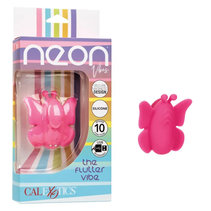 CalExotics Vibrators | Neon Vibes - the Flutter Vibe - Pink
