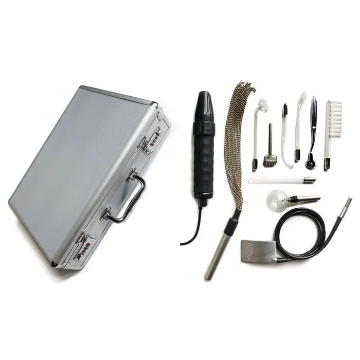 Couples | Stockroom KinkLab Agent Noir Neon Wand Kit - E-Stim Kit - 11 Piece Set