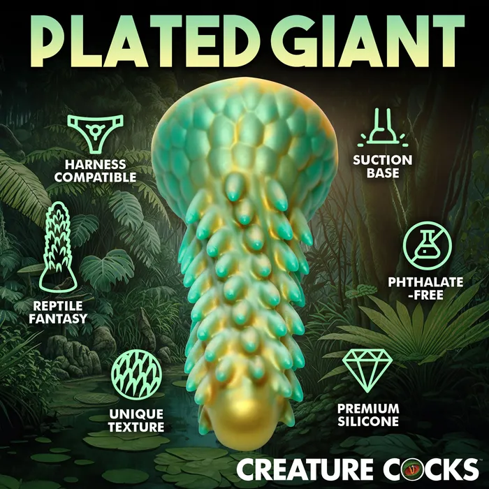 Dildos | Creature Cocks Stegosaurus Spiky Reptile Silicone Dildo