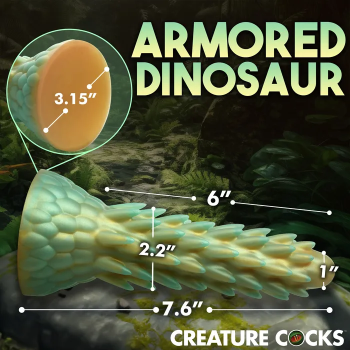 Dildos | Creature Cocks Stegosaurus Spiky Reptile Silicone Dildo