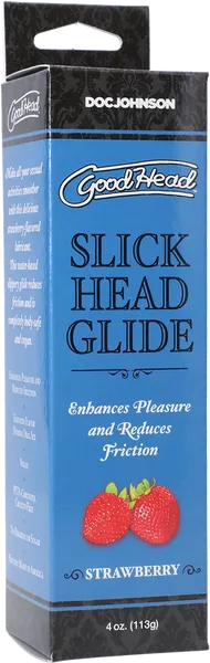 Doc Johnson Male Sex Toys Slick Head Glide Strawberry 4 Oz