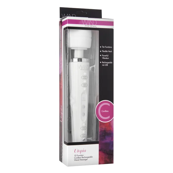 Female Sex Toys | Wand Essentials Utopia 10 Function Cordless Rechargeable Wand Massager