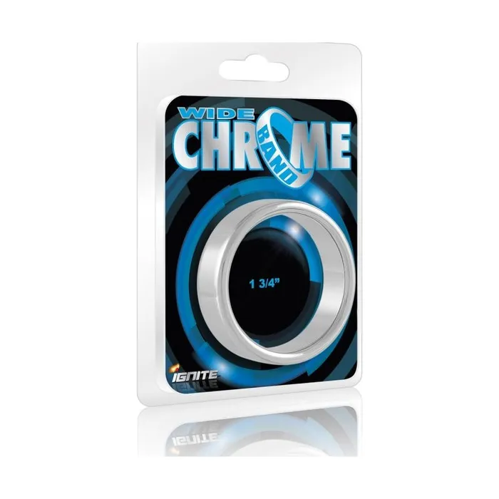 Ignite Male Sex Toys Wide Band Chrome Cock Ring 44mm