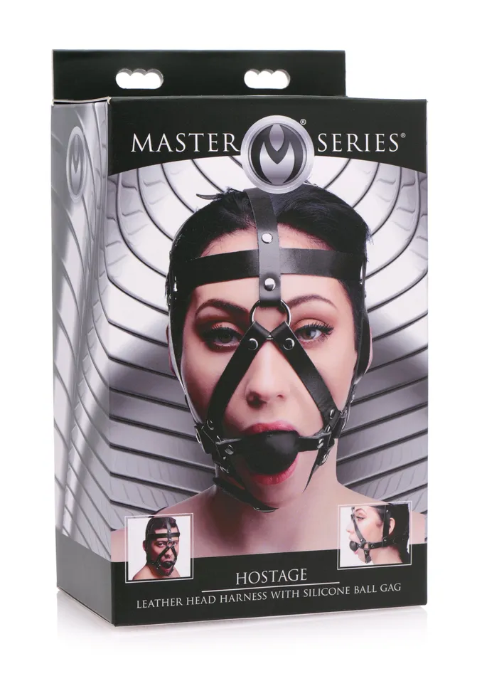 Leather Head Harness with Ball Gag | Master Series Male Sex Toys Leather Head Harness with Ball Gag | Master Series Male Sex Toys