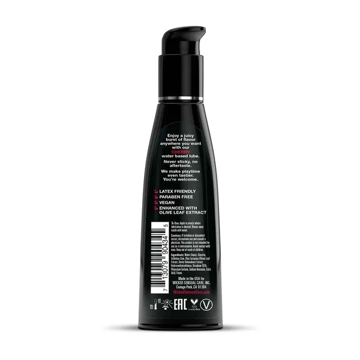 Lubricants | Wicked Wicked Aqua Cherry - Cherry Flavoured Water Based Lubricant - 30 ml (1 oz) Bottle Lubricants | Wicked Wicked Aqua Cherry - Cherry Flavoured Water Based Lubricant - 30 ml (1 oz) Bottle