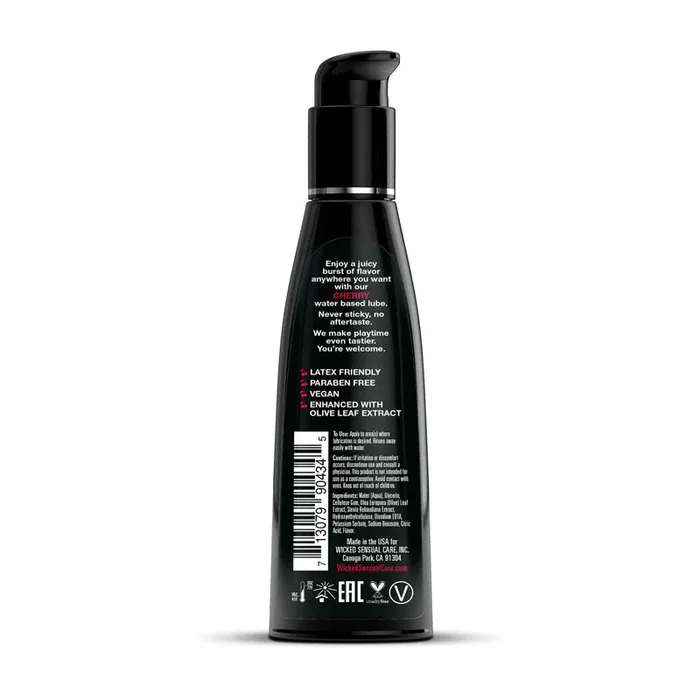 Lubricants | Wicked Wicked Aqua Cherry - Cherry Flavoured Water Based Lubricant - 30 ml (1 oz) Bottle Lubricants | Wicked Wicked Aqua Cherry - Cherry Flavoured Water Based Lubricant - 30 ml (1 oz) Bottle