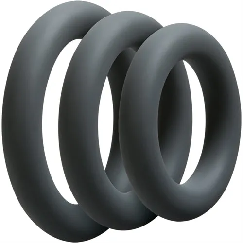 Male Sex Toys Doc Johnson Optimale 3 C Ring Set Thick Slate