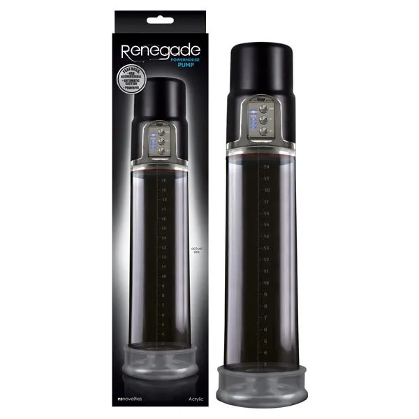 Male Sex Toys | NS Novelties Renegade - Powerhouse Pump - Black USB Rechargeable Automatic Penis Pump