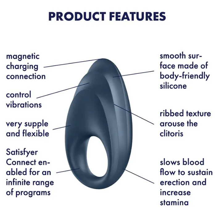 Male Sex Toys | Satisfyer Satisfyer Powerful One APP Control WiFi Vibrating Couples Cock Ring Penis USB