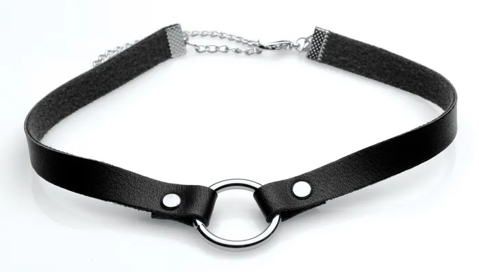 Master Series Lush Pet Silver Ring Slim Choker | Male Sex Toys