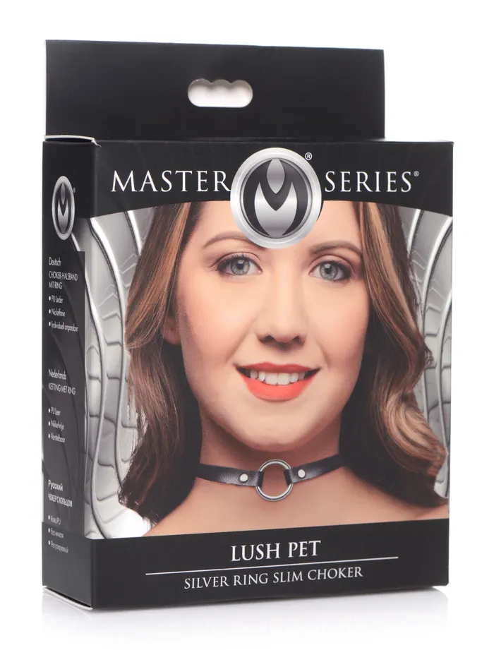Master Series Lush Pet Silver Ring Slim Choker | Male Sex Toys