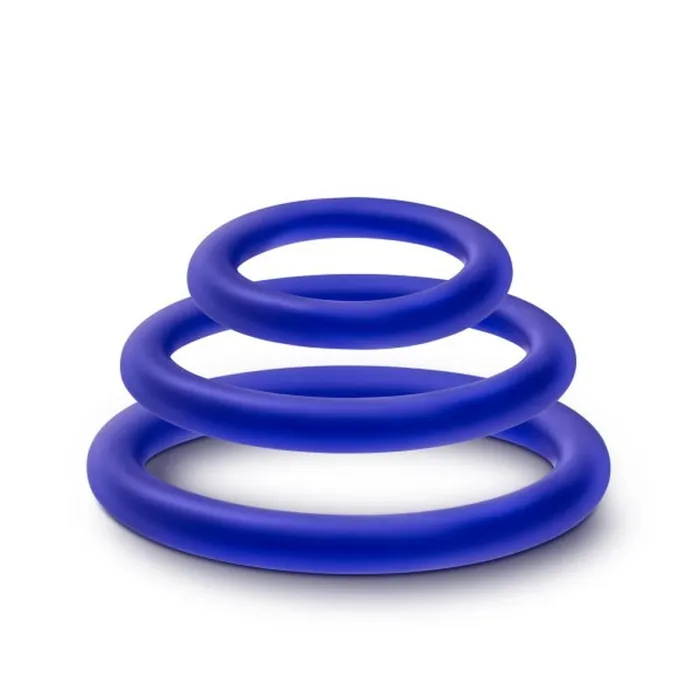 Performance Silicone Cock Ring 3 Pc Set Indigo | Performance Male Sex Toys