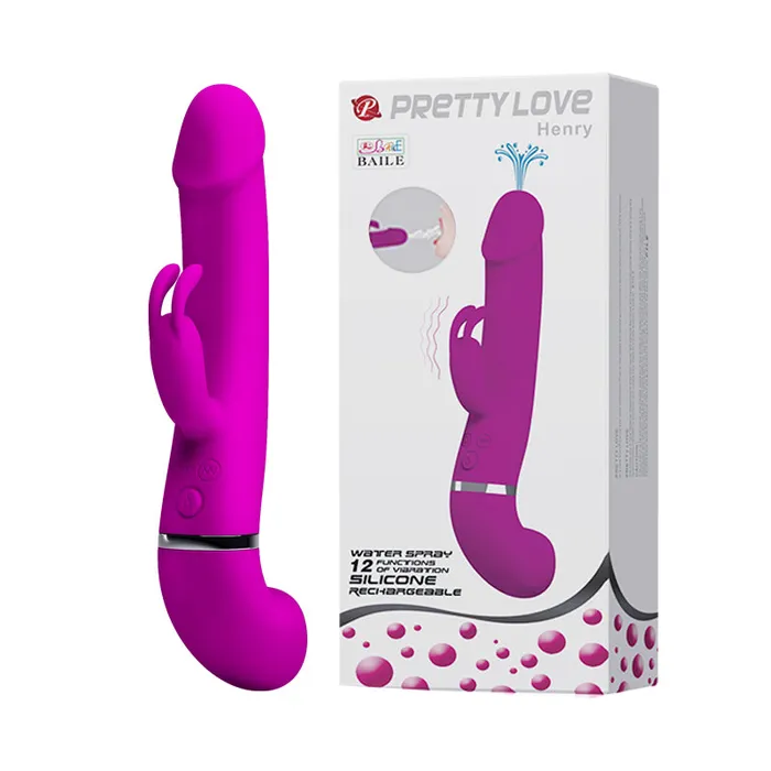 Pretty Love Vibrators Rechargeable Squirting Rabbit Henry Purple