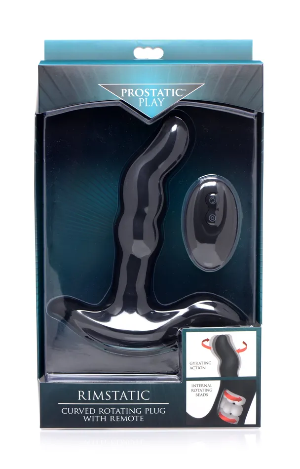 Prostatic Play Male Sex Toys | Rimstatic Curved Rotating Plug with Remote Prostatic Play Male Sex Toys | Rimstatic Curved Rotating Plug with Remote