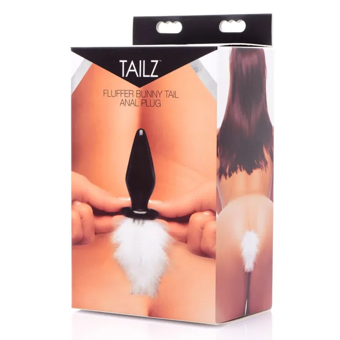 Tailz Anal | White Fluffer Bunny Tail Glass Anal Plug