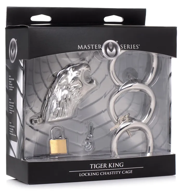 Tiger King Locking Chastity Cage | Master Series Male Sex Toys