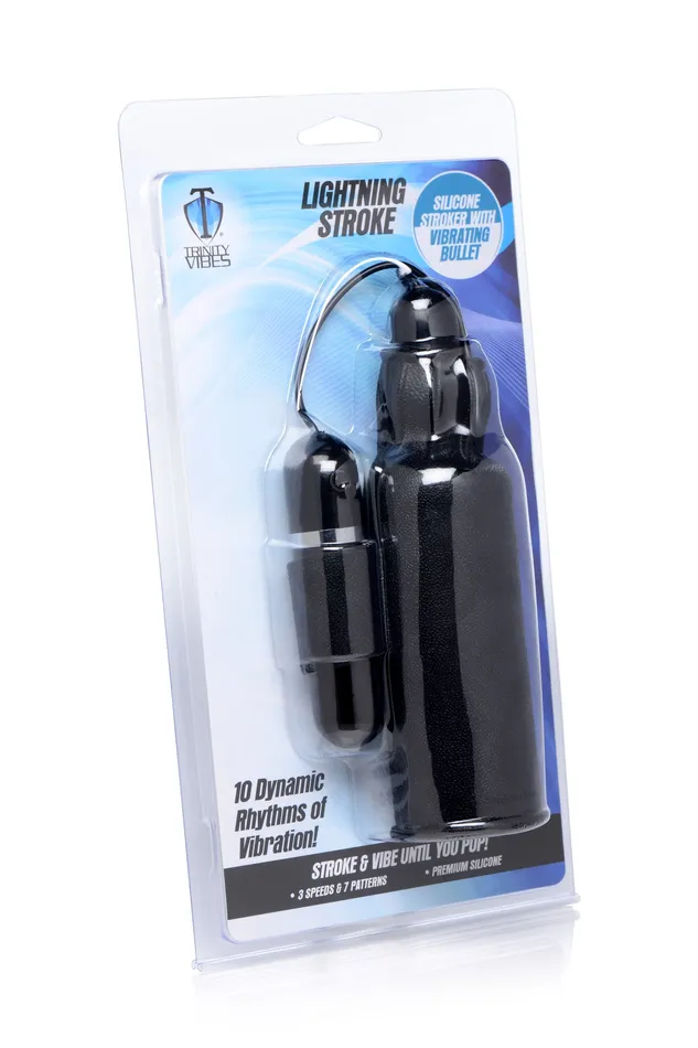 Trinity Men Male Sex Toys | Lightning Stroke Silicone Stroker With Vibrating Bullet Trinity Men Male Sex Toys | Lightning Stroke Silicone Stroker With Vibrating Bullet