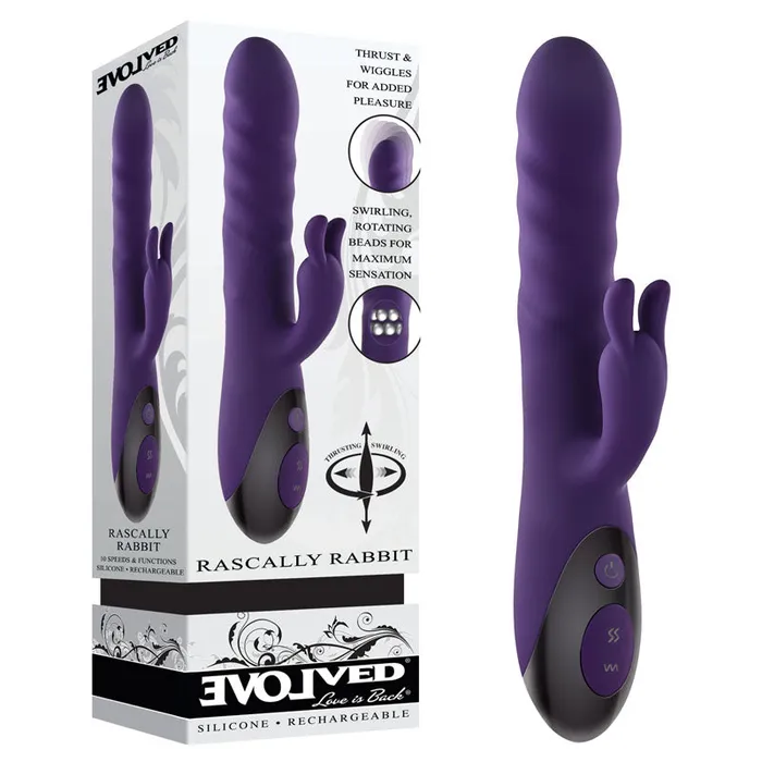 Vibrators Evolved Evolved RASCALLY RABBIT Thrusting Rotating Vibrator Rechargeable Sex Toy Vibrators Evolved Evolved RASCALLY RABBIT Thrusting Rotating Vibrator Rechargeable Sex Toy