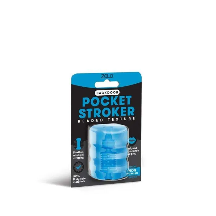 Zolo Backdoor Pocket Stroker Blue Mini Stroker Zolo Male Sex Toys