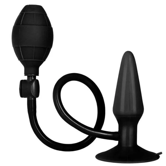 Black Silicone Inflatable Anal Plug California Exotic Anal