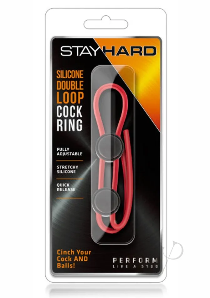 Blush Novelties Anal Stay Hard Silicone Dbl Loop Cockring Red