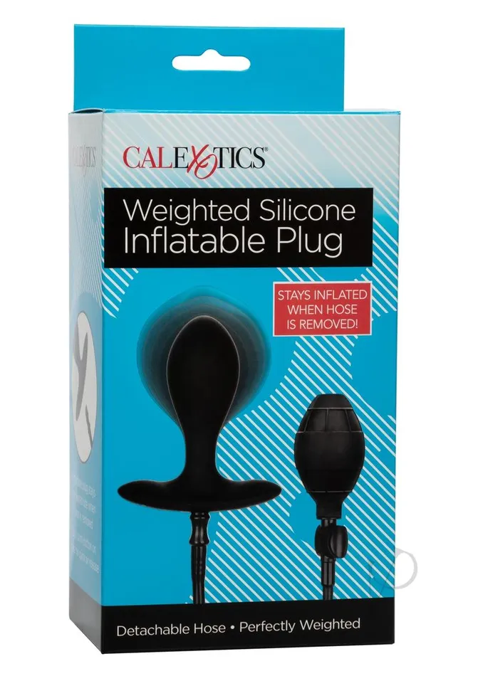 California Exotic Novelties Llc Weighted Silicone Inflatable Plug Black Anal