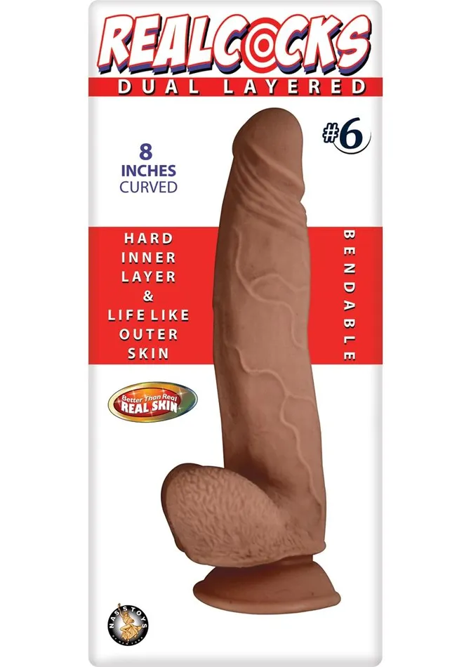Dildos | Realcocks Realcocks Dual Layered #6 Bendable Dildo Curved Dildos | Realcocks Realcocks Dual Layered #6 Bendable Dildo Curved