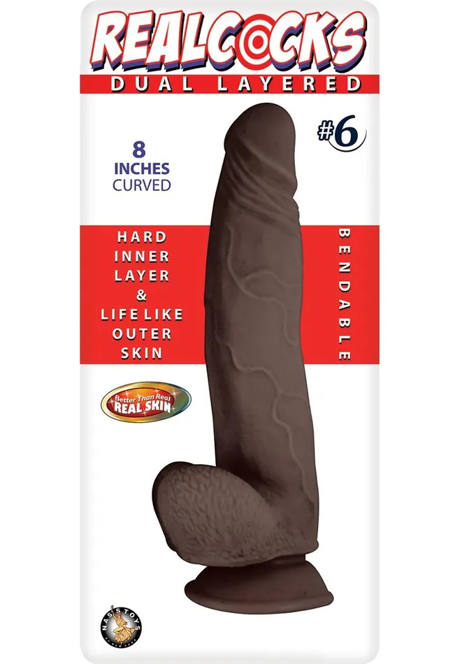 Dildos | Realcocks Realcocks Dual Layered #6 Bendable Dildo Curved Dildos | Realcocks Realcocks Dual Layered #6 Bendable Dildo Curved