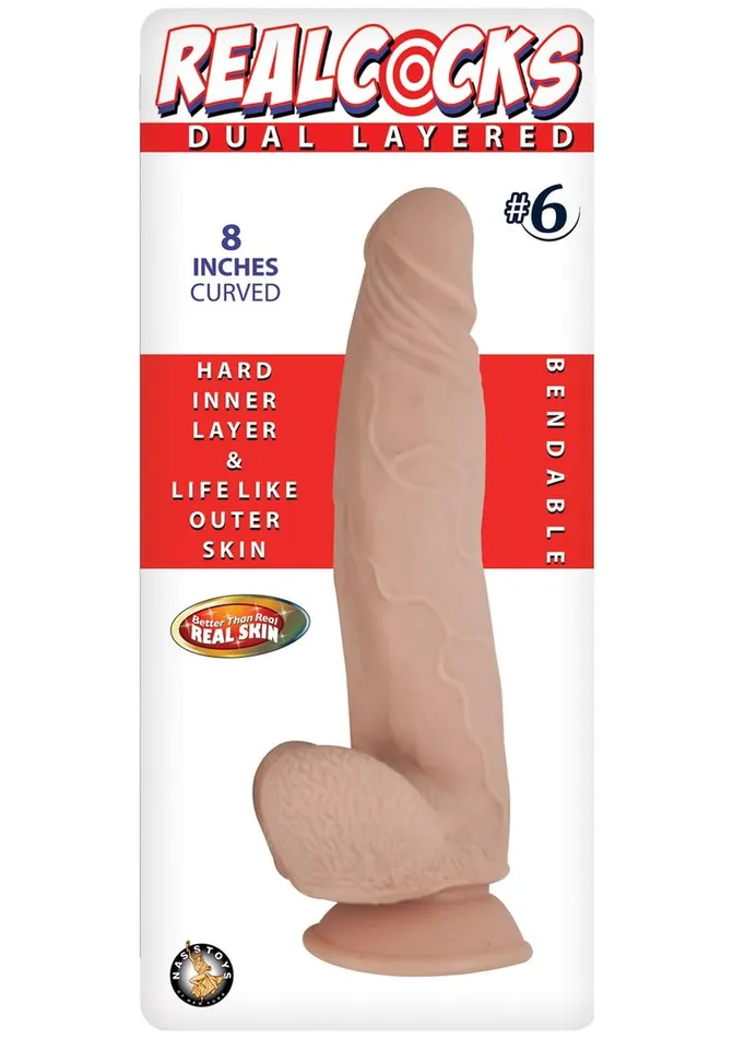 Dildos | Realcocks Realcocks Dual Layered #6 Bendable Dildo Curved Dildos | Realcocks Realcocks Dual Layered #6 Bendable Dildo Curved