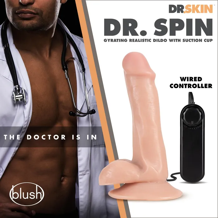 Dr. Skin - Dr. Spin - Inch Gyrating Realistic Dildo | Blush Novelties Female Sex Toys Dr. Skin - Dr. Spin - Inch Gyrating Realistic Dildo | Blush Novelties Female Sex Toys