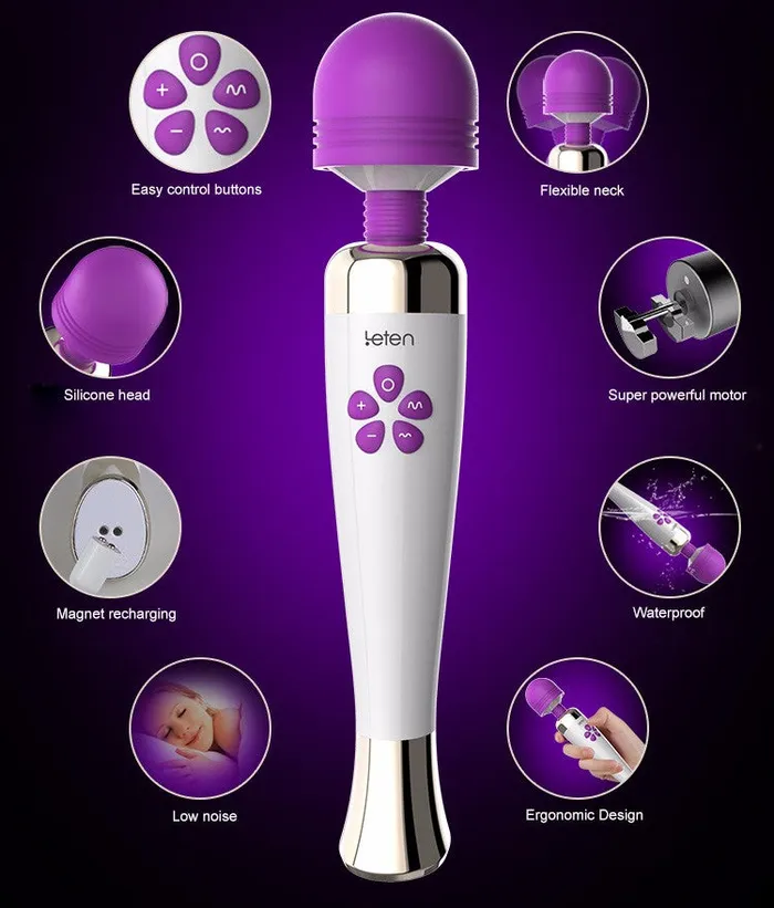 Female Sex Toys | Blissful Delirium Sexual Wellness - Fantasy Rechargeable 10 Frequency 7 Speed Magic Wand  Powerful Clitoris Stimulator Vibrator