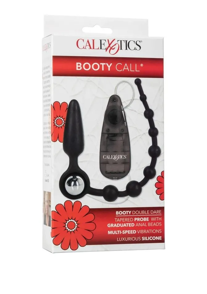 Male Sex Toys | Booty Call Booty Call Booty Double Dare Silicone Vibrating Butt Plug with Anal Beads