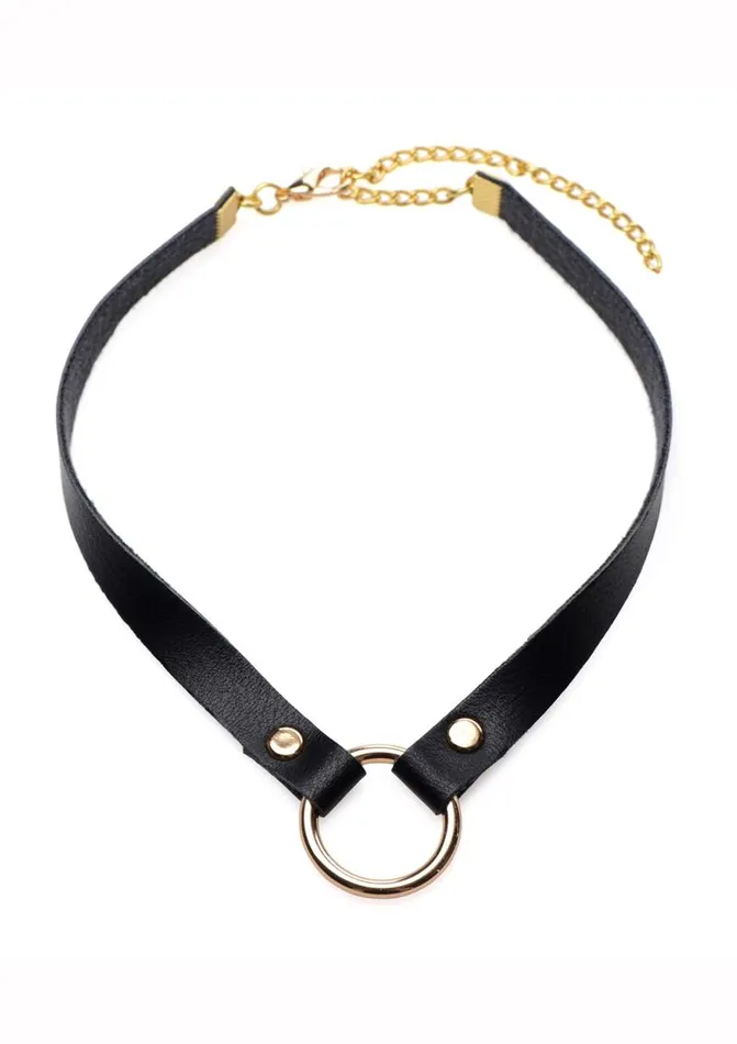 Male Sex Toys Master Series Master Series Posh Pet Gold Ring Slim Choker