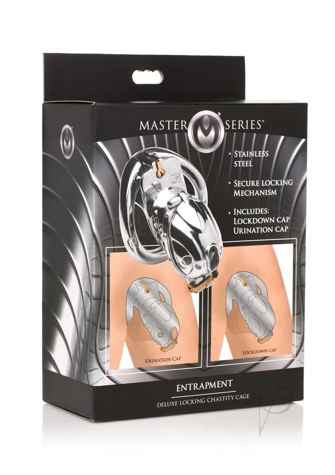 Master Series Entrapment Deluxe Locking Chastity Cage | Master Series Male Sex Toys
