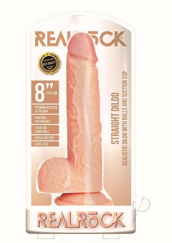 Real Rock Realrock Straight Realistic Dildo with Balls and Suction Cup | Female Sex Toys
