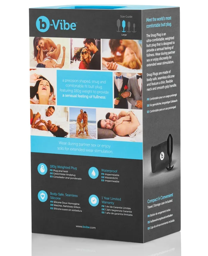 b-Vibe Anal | b-Vibe Weighted Snug Plug 3 - 180 g Black