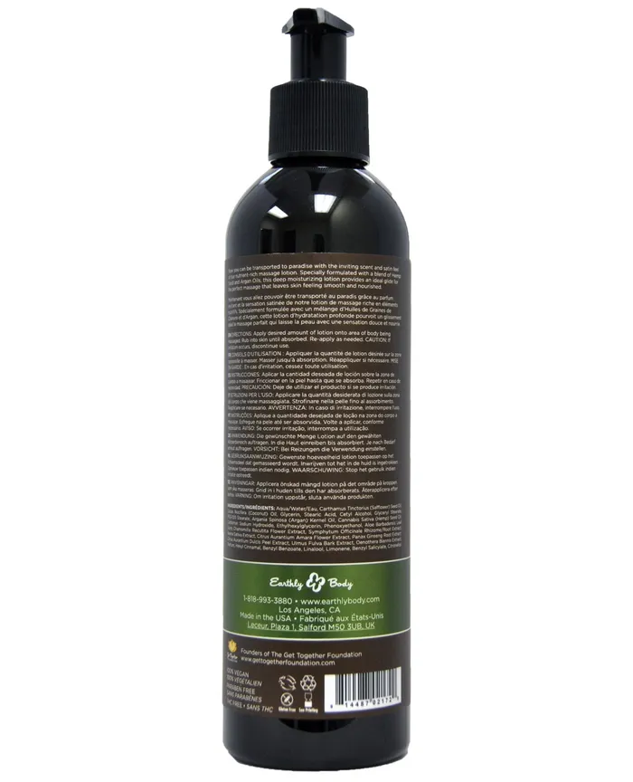 Earthly Body Couples | Earthly Body Hemp Seed Massage Lotion - 8 oz Guava Lava Earthly Body Couples | Earthly Body Hemp Seed Massage Lotion - 8 oz Guava Lava