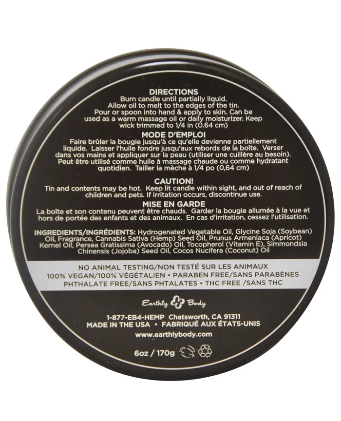 Female Sex Toys | Earthly Body Earthly Body Suntouched Hemp Candle - 6 oz Round Tin Naked in the Woods