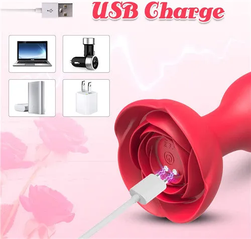 Male Sex Toys | Rose Vibrating Anal Plug - Aimitoy