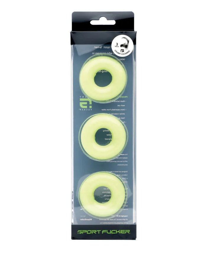 Sport Fucker Sport Fucker Chubby Cockring Pack of 3 - Glow | Anal