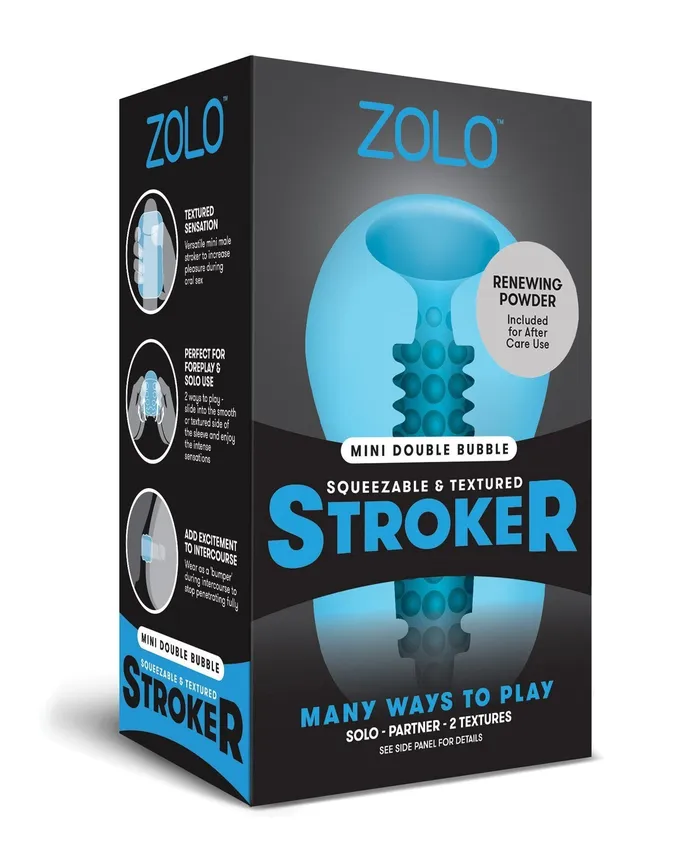 ZOLO Male Sex Toys ZOLO Mini Double Bubble Stroker Blue